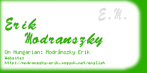 erik modranszky business card