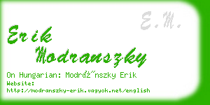 erik modranszky business card